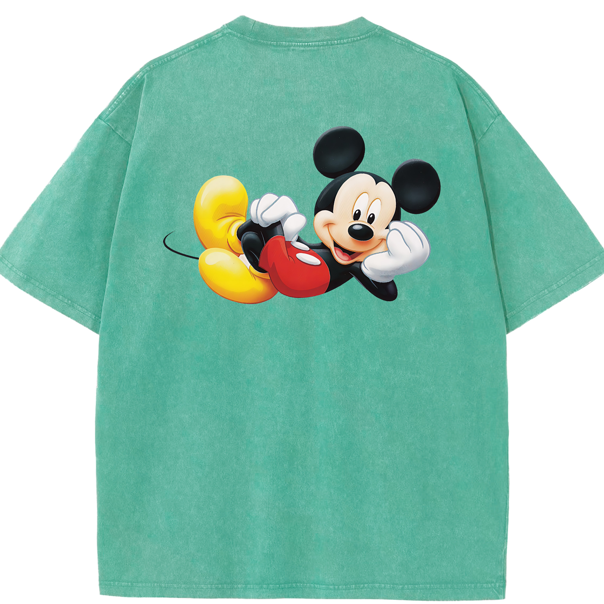 （画像用） ミッキーマウス Mickey Mouse 綿100% ヴィンテージ風 半袖Tシャツ（背面プリント）